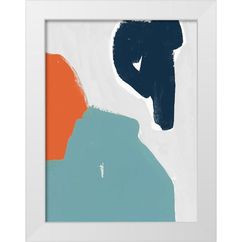 Tempo II White Modern Wood Framed Art Print by Cartissi