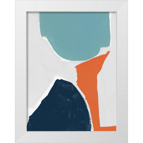 Tempo III White Modern Wood Framed Art Print by Cartissi