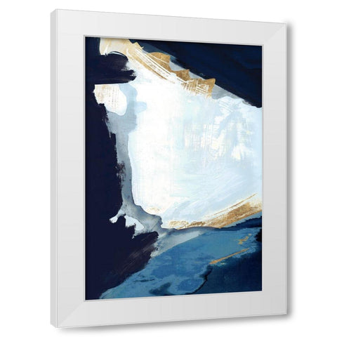 Blue in Gold III White Modern Wood Framed Art Print by Cartissi