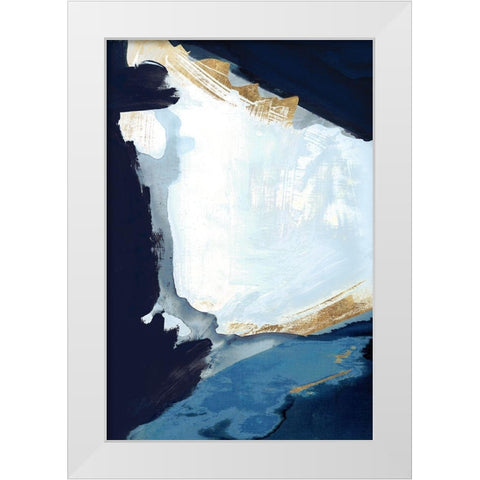 Blue in Gold III White Modern Wood Framed Art Print by Cartissi