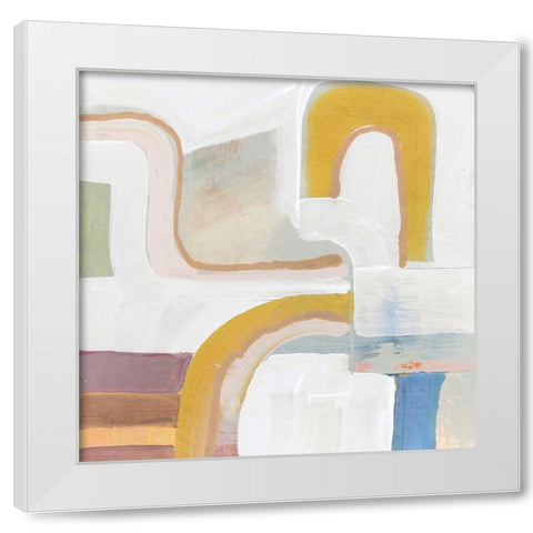 Together Again I White Modern Wood Framed Art Print by Cartissi