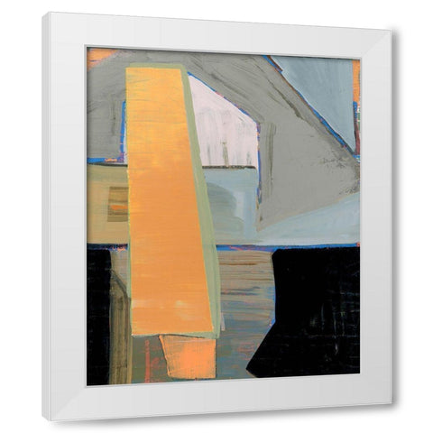 Orange Pinstripe I White Modern Wood Framed Art Print by Cartissi
