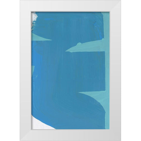 Blue Bound I White Modern Wood Framed Art Print by Cartissi