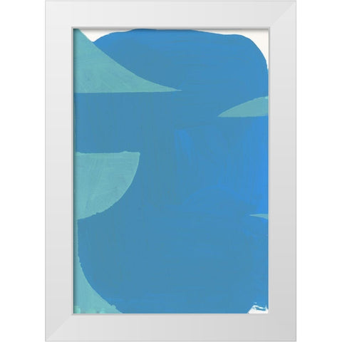 Blue Bound II White Modern Wood Framed Art Print by Cartissi