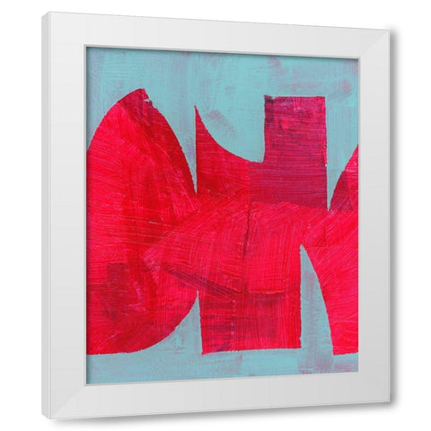 Magenta Ribbon I  White Modern Wood Framed Art Print by Cartissi
