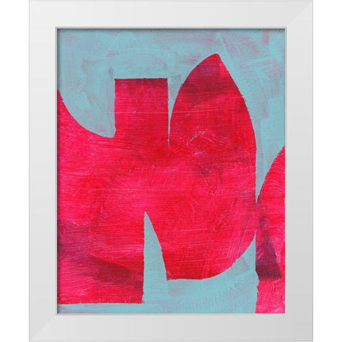 Magenta Ribbon II White Modern Wood Framed Art Print by Cartissi