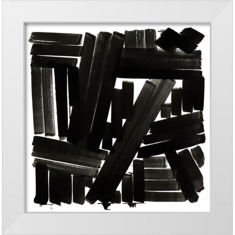 Shape of Song I White Modern Wood Framed Art Print by Cartissi