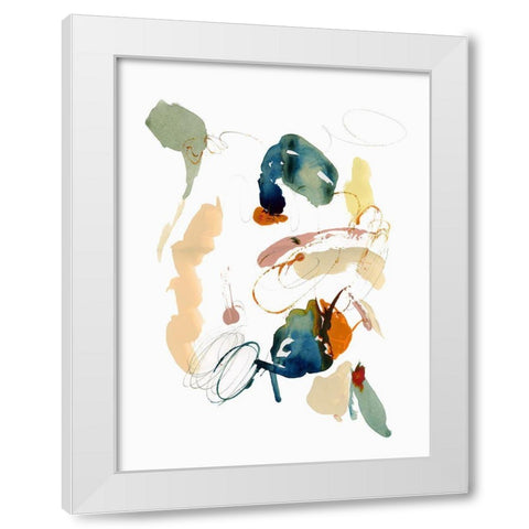 Wide Swirl I White Modern Wood Framed Art Print by Cartissi