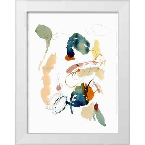 Wide Swirl I White Modern Wood Framed Art Print by Cartissi
