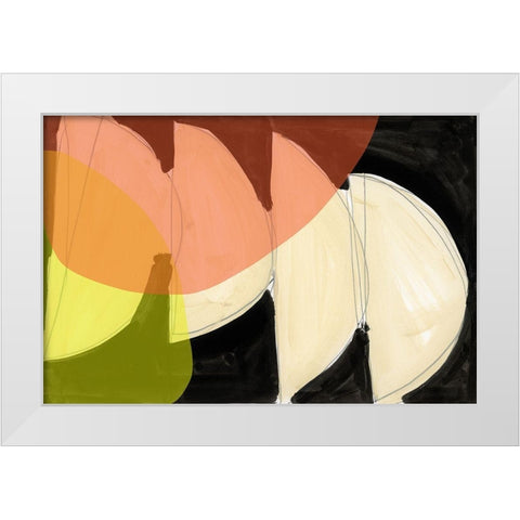 Four Semi Moons I  White Modern Wood Framed Art Print by Cartissi