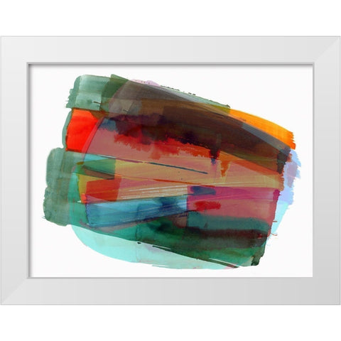 Rainbow Blast I  White Modern Wood Framed Art Print by Cartissi