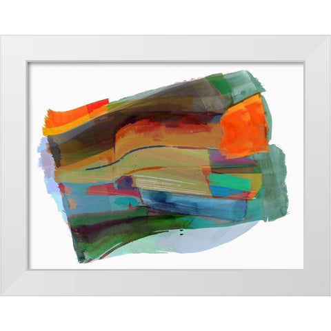Rainbow Blast II White Modern Wood Framed Art Print by Cartissi
