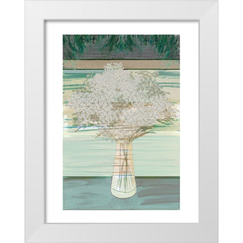 Dried Florals I White Modern Wood Framed Art Print by Cartissi