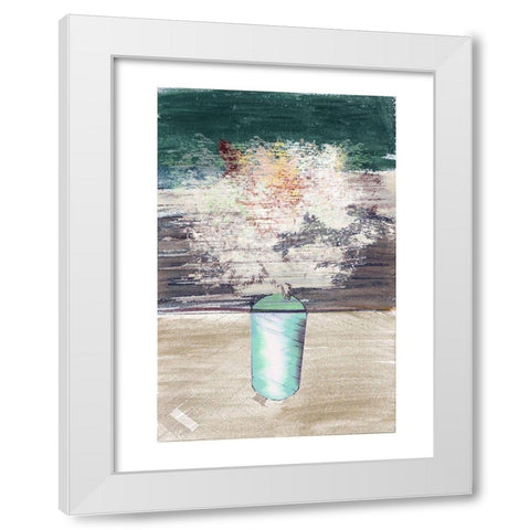 Dried Florals II White Modern Wood Framed Art Print by Cartissi