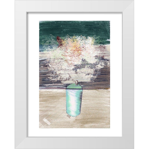 Dried Florals II White Modern Wood Framed Art Print by Cartissi