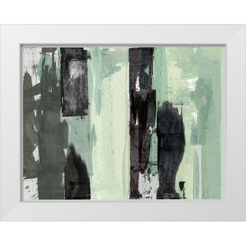 Green Energy I White Modern Wood Framed Art Print by Cartissi