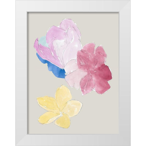 Floral Block IÂ  White Modern Wood Framed Art Print by Cartissi