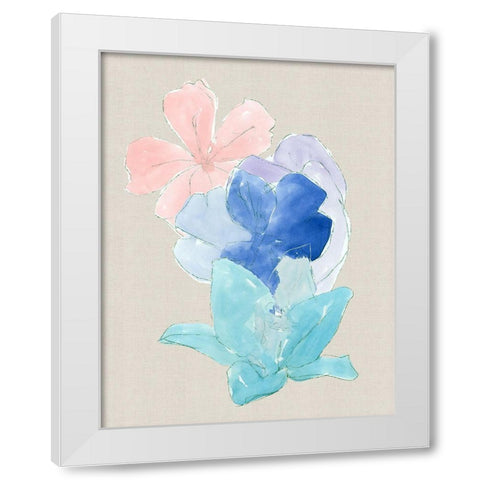 Floral Block III White Modern Wood Framed Art Print by Cartissi