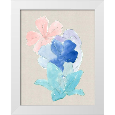Floral Block III White Modern Wood Framed Art Print by Cartissi