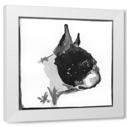 Boston Terrier White Modern Wood Framed Art Print by Cartissi