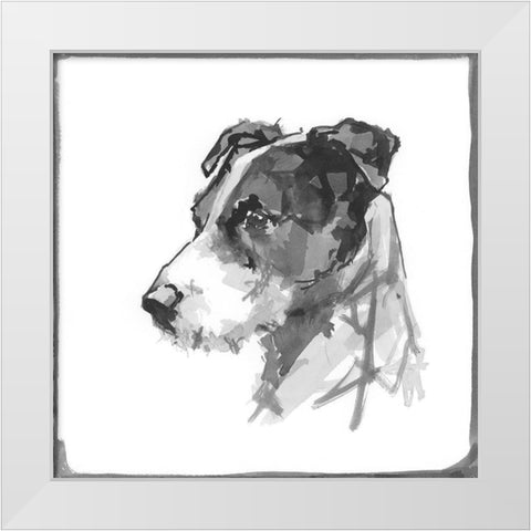 Fox Terrier  White Modern Wood Framed Art Print by Cartissi