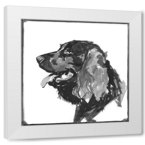 Spaniel White Modern Wood Framed Art Print by Cartissi
