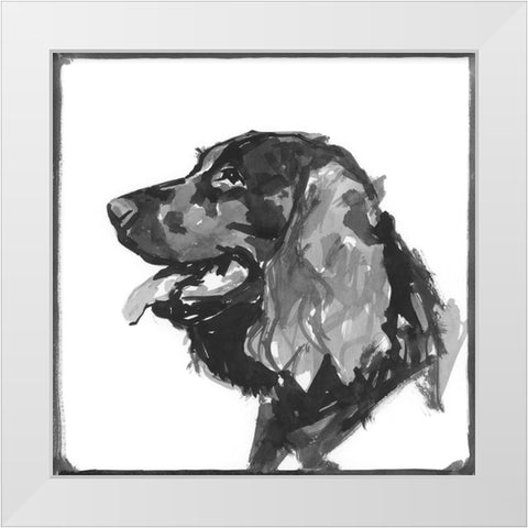 Spaniel White Modern Wood Framed Art Print by Cartissi