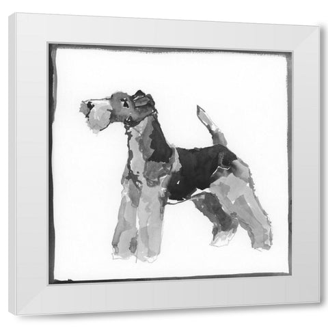 Terrier White Modern Wood Framed Art Print by Cartissi