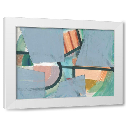Blueblock I  White Modern Wood Framed Art Print by Cartissi