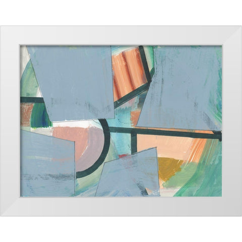 Blueblock I  White Modern Wood Framed Art Print by Cartissi