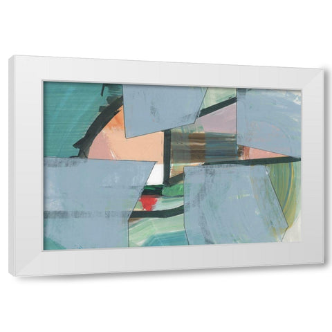 Blueblock II  White Modern Wood Framed Art Print by Cartissi
