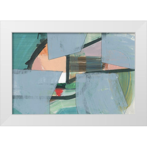 Blueblock II  White Modern Wood Framed Art Print by Cartissi