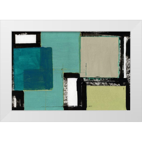 New Emerald I  White Modern Wood Framed Art Print by Cartissi