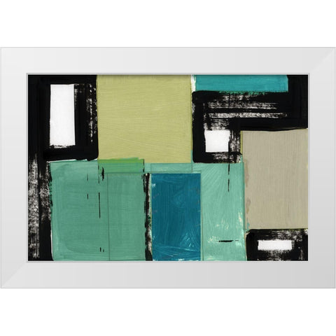 New Emerald II White Modern Wood Framed Art Print by Cartissi