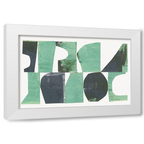 New Green I  White Modern Wood Framed Art Print by Cartissi