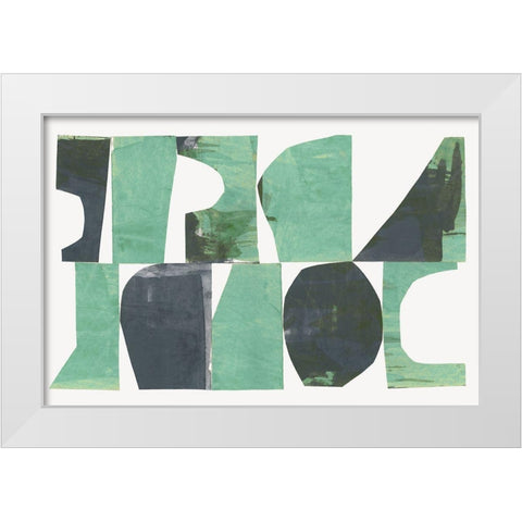 New Green I  White Modern Wood Framed Art Print by Cartissi