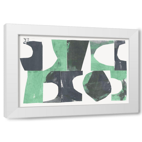 New Green II  White Modern Wood Framed Art Print by Cartissi
