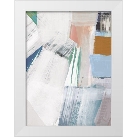 Buildings II White Modern Wood Framed Art Print by Cartissi