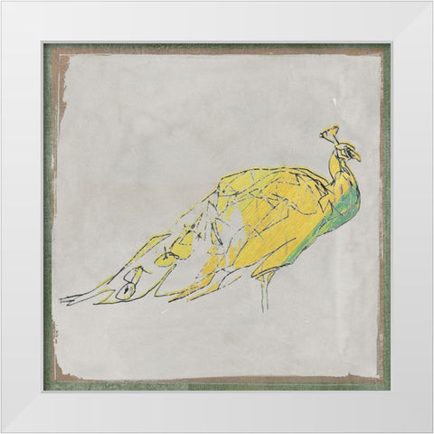 Exotic Bird II White Modern Wood Framed Art Print by Cartissi