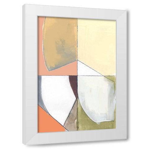 Creamsicle Shapes I  White Modern Wood Framed Art Print by Cartissi
