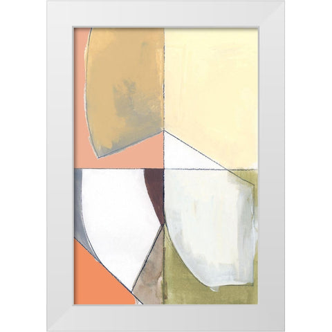 Creamsicle Shapes I  White Modern Wood Framed Art Print by Cartissi