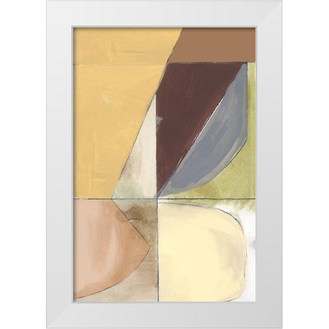 Creamsicle Shapes II  White Modern Wood Framed Art Print by Cartissi