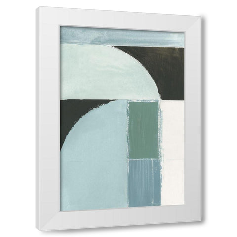 Curved Stream I White Modern Wood Framed Art Print by Cartissi