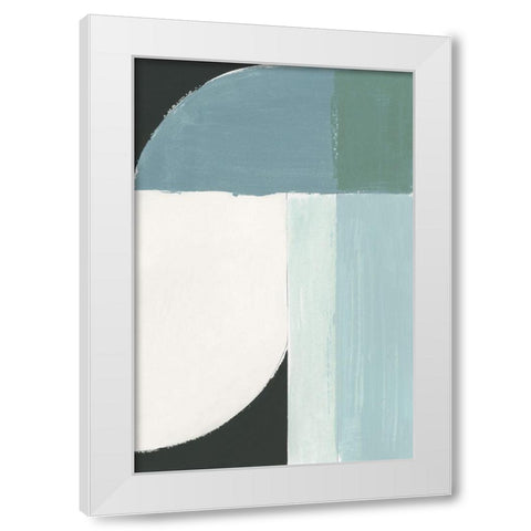 Curved Stream II  White Modern Wood Framed Art Print by Cartissi