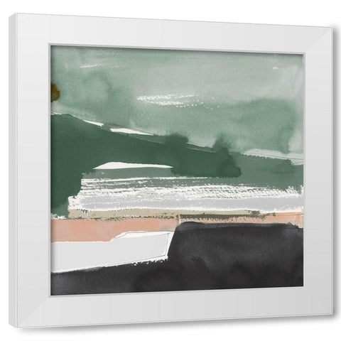 Notes of Green I  White Modern Wood Framed Art Print by Cartissi