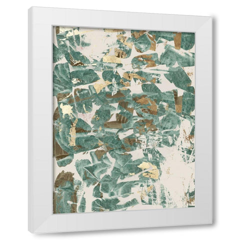 Golden Flakes II White Modern Wood Framed Art Print by Cartissi