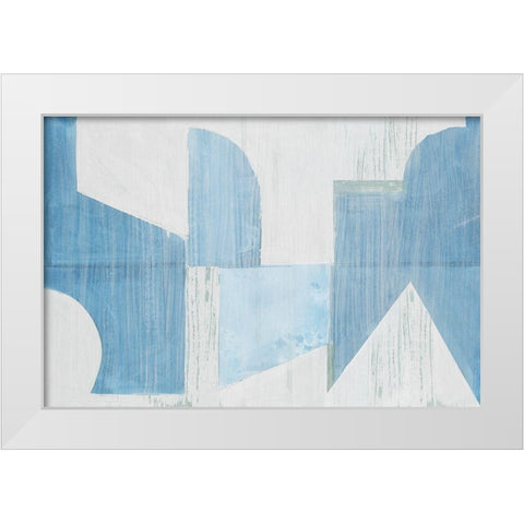 Midway Blue I  White Modern Wood Framed Art Print by Cartissi
