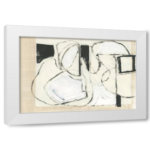 Settling Shapes I White Modern Wood Framed Art Print by Cartissi