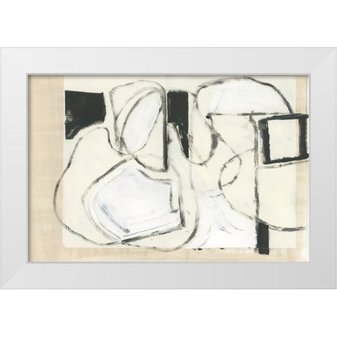 Settling Shapes I White Modern Wood Framed Art Print by Cartissi