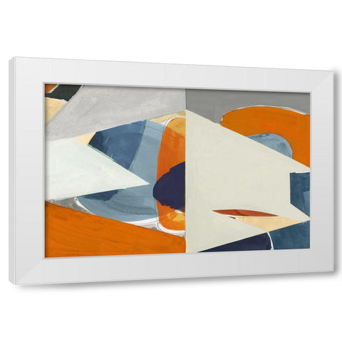 Overlapping Shapes I  White Modern Wood Framed Art Print by Cartissi